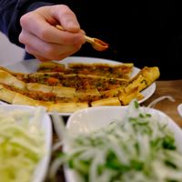 Vegan mince pide at Vegan Masa in Istanbul
