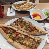 Minced-Meat & Cheese Pide at Vegan Masa in Istanbul
