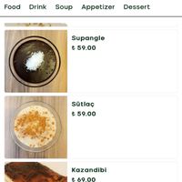 Menu with prices at Vegan Masa in Istanbul