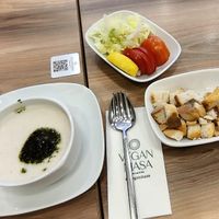 Vegan yogurt soup at Vegan Masa in Istanbul