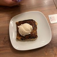 Kazandibi with ice cream  at Vegan Masa in Istanbul