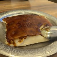 Amazing flan dessert at Vegan Masa in Istanbul