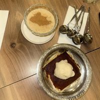 rice pudding & ‘chicken’ puddingg  at Vegan Masa in Istanbul