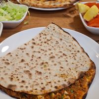 Lahmacun and pide at Vegan Masa in Istanbul