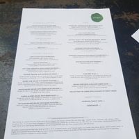 Menu at Simbio in Bucharest