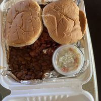 BBQ Sandwiches, coleslaw, and baked beans   at Imagine Vegan Cafe in Memphis