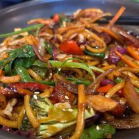 Peking duck noodles - an explosion of colour   at Paradisescape in Brunswick