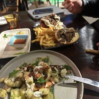 Burger and gnocchi   at Paradisescape in Brunswick