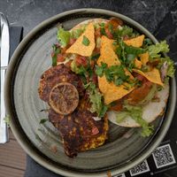 Huevos rancheros with vegan egg substitute at ST. LOUIS The Breakfast Company in Cologne