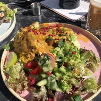 Vegan breakfast “Nordic style” with carrot lax,  scramble and v-hollondaise   at ST. LOUIS The Breakfast Company in Cologne