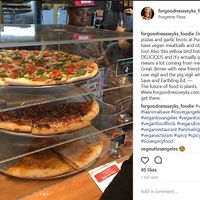 So many vegan pies! at Purgatory Pizza in Los Angeles