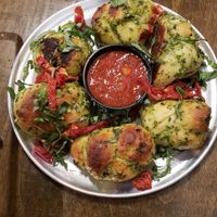 Vegan garlic pesto knots at Purgatory Pizza in Los Angeles