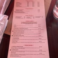 1/2 of the vegan menu   at Millie's Cafe in Los Angeles