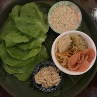 Lettuce wraps with house-made almond butter + pickles  at Fonda Lo Que Hay in Panama City
