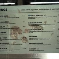 Cava menu 6  at CAVA in Cary