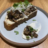 Cashew cheese, mushroom, and caramelised onionns  at Felicia & Domingo in Lima