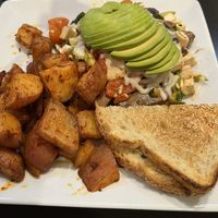 Vegan tofu scramble   at Larchmont Bungalow Cafe in Los Angeles