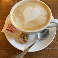 cappuccino with oat milk  at Esh Pitabar in Amsterdam