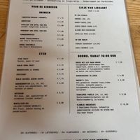 Menu  at Kweekcafé in Haarlem