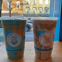 Booster smoothie and Dolce smoothie at Playa Bowls in Carlisle