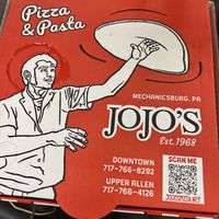 I always enjoy when pizza boxes have a little art/aren’t super basic  at JoJo's - Aspen in Mechanicsburg