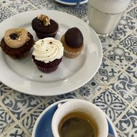 red velvet cupcake and the vanilla shake are perfect   at Cloud Cakes -  Notre Dame de Lorette in Paris