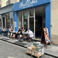 Front of cafe  at Cloud Cakes -  Notre Dame de Lorette in Paris