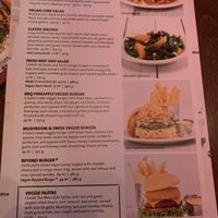 Menu at Hard Rock Cafe in Bucharest