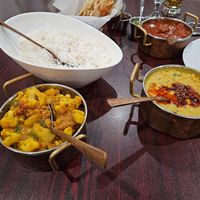 Dal fry and aloo gobhi at The Desi Accent in Lombard