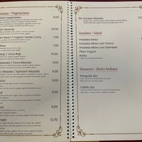 Vegetarian entrées at Indian Curry Restaurant in Catania