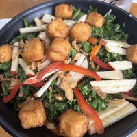 Kale salad with crispy tofu  at When Pigs Fly Restaurant & Pizzeria in Kittery