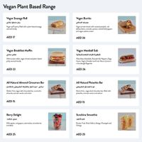 Vegan options in the menu at AUH - Costa Coffee - T3 in Abu Dhabi