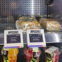 Impossible "meat" bagels at AUH - Costa Coffee - T3 in Abu Dhabi