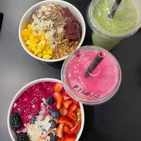 Two bowls and smoothies at Enso in Limassol