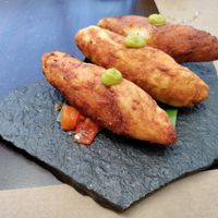Carimañolas with smoked vegan cheese (not enough filling to detect that taste) at Ngadri in Boquete
