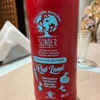 Beet, carrot, orange and turmeric juice  at Gordo Vegano in Buenos Aires