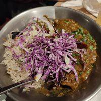 Girgolas' curry at Gordo Vegano in Buenos Aires