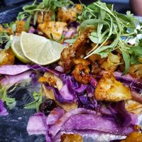 BBQ Cauliflower Tacos at TACO SHOP in El Paso