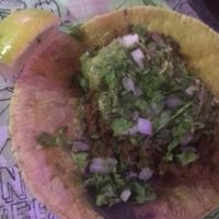 Taco de carne de soja e feijões. Delícia! #Veganuary at Lado V in Buenos Aires
