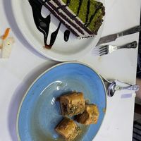 Pistachio Cake and Baklava at Alexander The Great in North West London