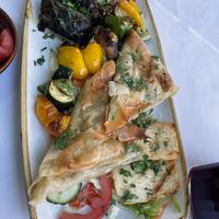 Grilled Halloumi and Spanakopitta at Alexander The Great in North West London