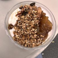 "Bowl" - assume it was coconut yogurt with granola and compote  at De Bon'heur in Marseille
