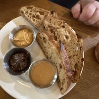 Toast + homemade peanut butter and Nutella spread  at De Bon'heur in Marseille