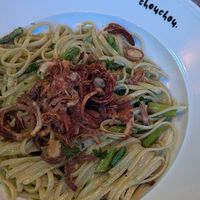 Asparagus pasta at ChouChou in Stockholm