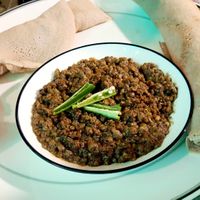 Whole green lentil stew served with Injera at Mama Ethiopian Cuisine in Seoul