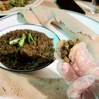 Whole green lentil stew - close-up at Mama Ethiopian Cuisine in Seoul