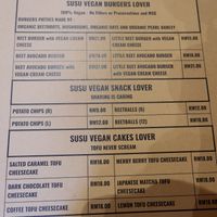 Menu Part. at SUSU Vegan Mylk Bar Penang in Penang