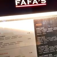 Vegan options at Fafa's in London