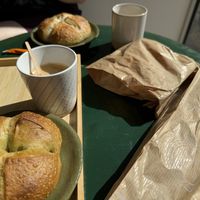 Vegan matcha brioche   at Pain Brut in Montpellier