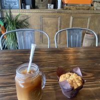 Iced coffee and apple cinnamon muffin 👍🏻  at Old Cuss Cafe in South Salt Lake
